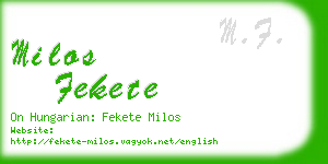 milos fekete business card